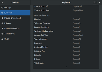 Keyboard Settings on GNOME